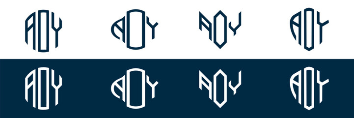 AOY letter logo set design
