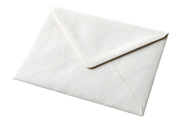 White envelope mockup isolated on transparent background