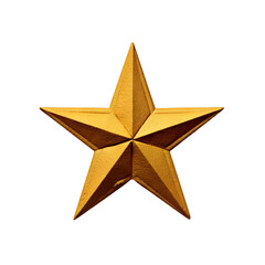 Fototapeta premium Golden star isolated on transparent background a five pointed star