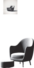 Fototapeta premium Classic Chair- silhouette Vector style Illustration