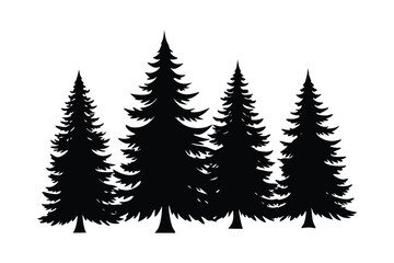 Obraz premium Silhouette art illustration of pine trees.eps