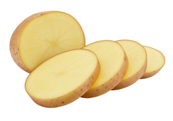 Potato slices isolated on transparent background
