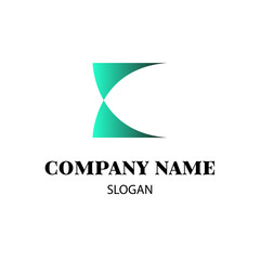 Abstract color logo simple shape. Minimalistic logo. Unique logo shape resembles hourglass