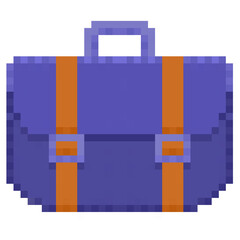 suitcase pixel art cartoon illustration