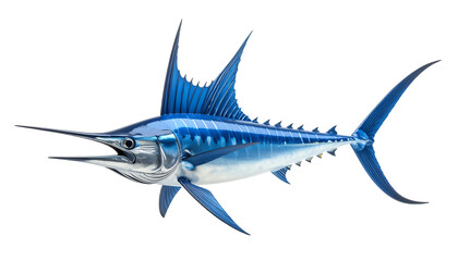Naklejka premium Vibrant blue marlin swimming gracefully.