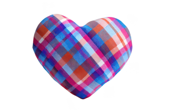 Plaid Heart Pillow