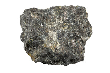 Close-up of gneiss mineral, isolated on white background.