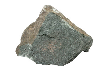 Close-up of ophite mineral, isolated on white background.