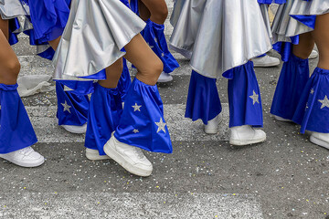 Sitges carnival, Catalonia, Spain. Costume band on parade