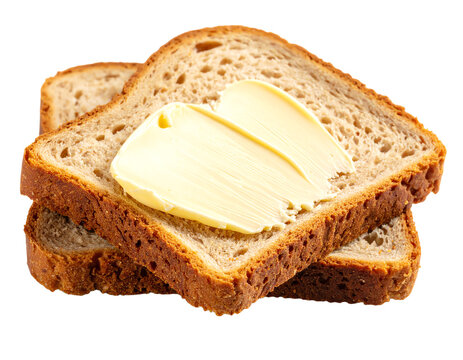Slices of bread with butter spread on top.