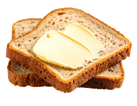 Slices of bread with butter spread on top.