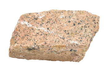 Obraz premium Close-up of syenite mineral, isolated on white background.