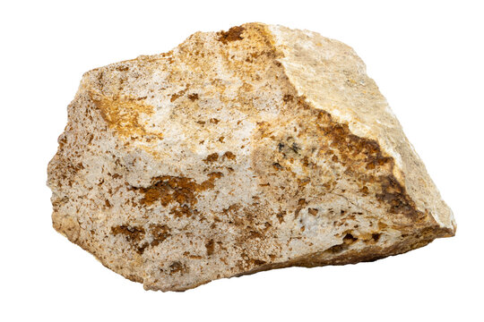 Close-up of trachyte mineral, isolated on white background.