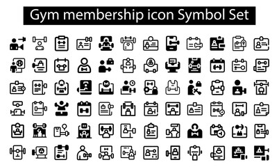 Gym membership icon Symbol Set.svg. creative modern icon set, Professional Symbol download scalable vector file