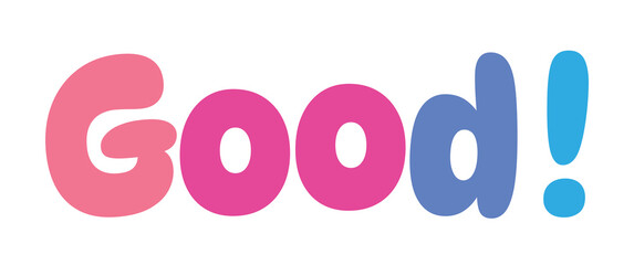 good ,colorful lettering words in white background