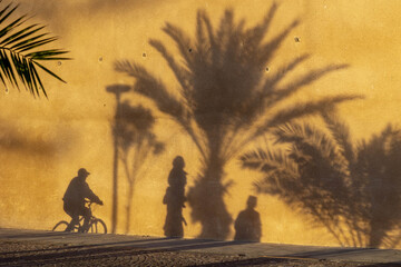 Wall with shadows, Essaouira, Morocco