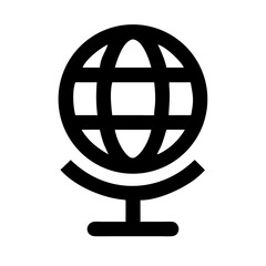 Obraz premium Minimal world globe vector icon in classic black school style