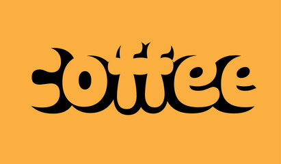 coffee,lettering design illustration