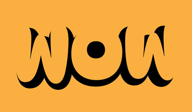 wow ,lettering design illustration
