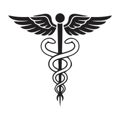Caduceus Symbol - Medical and Healthcare Icon Illustration