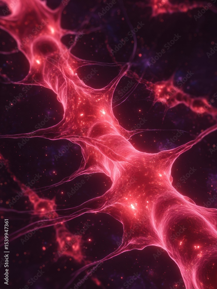 Poster nervous system revealed in red glow under stress contrasted by calming gradient space for effective 