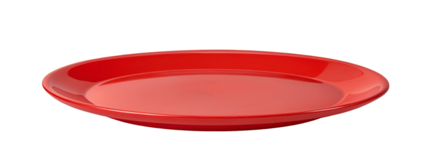 Red plate kitchenware tableware dishware food serving utensil round shape dining ceramic isolated 10 inch