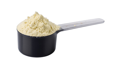 Scoop of protein powder whey protein isolate supplement nutrition fitness bodybuilding diet food health 100g