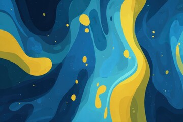 Fototapeta premium Dark Yellow Abstract Pattern with Light Blue Accents - Suitable for Desktop Backgrounds.