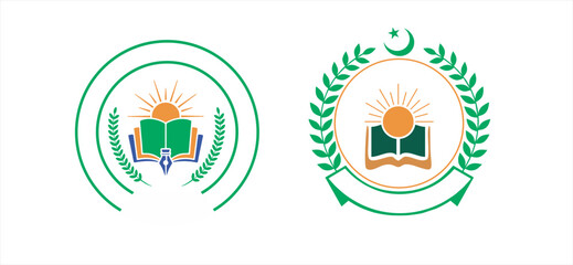 School Logo Vector And Illustration Collection, Education Vector Template Set, A set of vector logos of schools on a white background