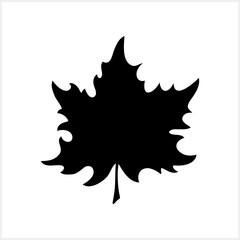 Maple leaf isolated on white. Canadian stencil symbol. Vector stock illustration