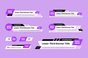 Purple Modern Title Banner Overlay