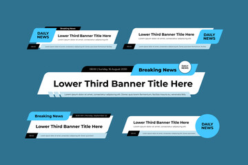 Blue White Clean Broadcast Title Strip