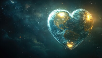 Earth as a heart in space