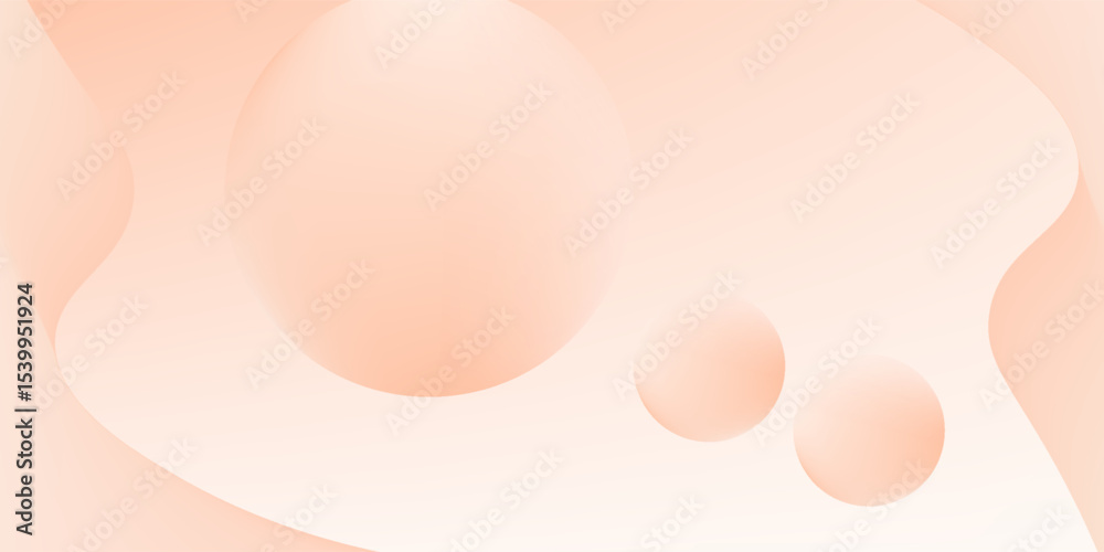 Poster abstract background with peach fuzz metaball shapes. morphing organic blobs. vector 3d illustration.