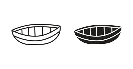 Wooden boat icon