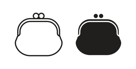 Woman purse icon Logos. Flat Vector Icon Design Template