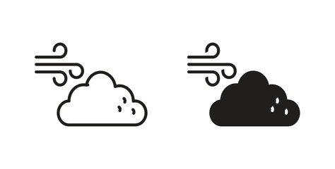 Wind clouds icon Logos. Flat Vector Icon Design Template