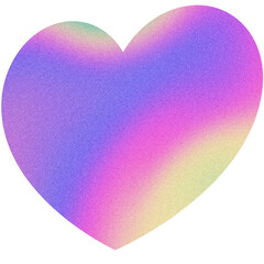 Hologram heart colorful gradient sticker background