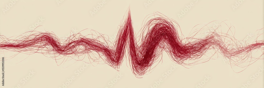 Poster heartbeat line transitions into tangled mess suggesting complexity of emotions or health challenges