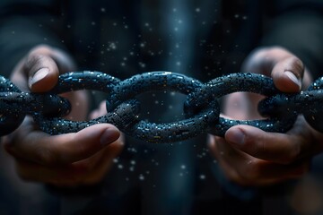 Businessman holding a DevOps automation network connecting icon for efficient collaboration in the IT sector -