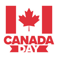 Canada Day. Happy national holiday, celebrated annual in July 1. Canadian flag. Maple leaf. Patriotic symbol and elements. Poster, card, banner and background. Vector illustration