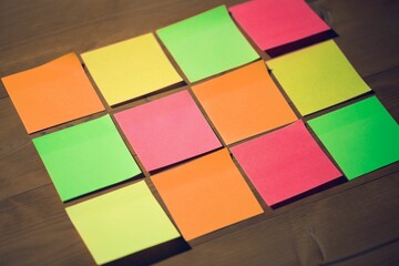 Colourful sticky notes with copy space