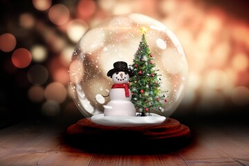 Christmas tree in snow globe