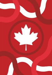 Canada Day. Happy national holiday, celebrated annual in July 1. Canadian flag. Maple leaf. Patriotic symbol and elements. Poster, card, banner and background. Vector illustration