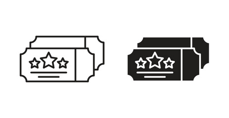 Ticket stub icon Logos. Flat Vector Icon Design Template