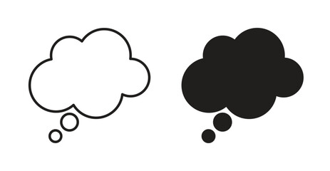 Think bubble icon Logos. Flat Vector Icon Design Template