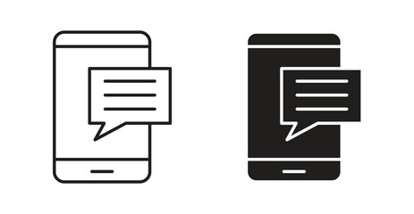 Text message icon Logos. Flat Vector Icon Design Template