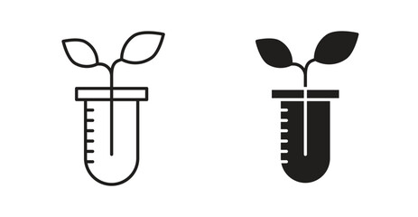 Test tube with plant icon