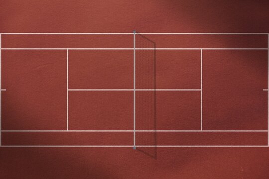 Digitally generated image of clay tennis court