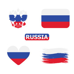 Set of state symbols of Russia on a white background - Vector illustration